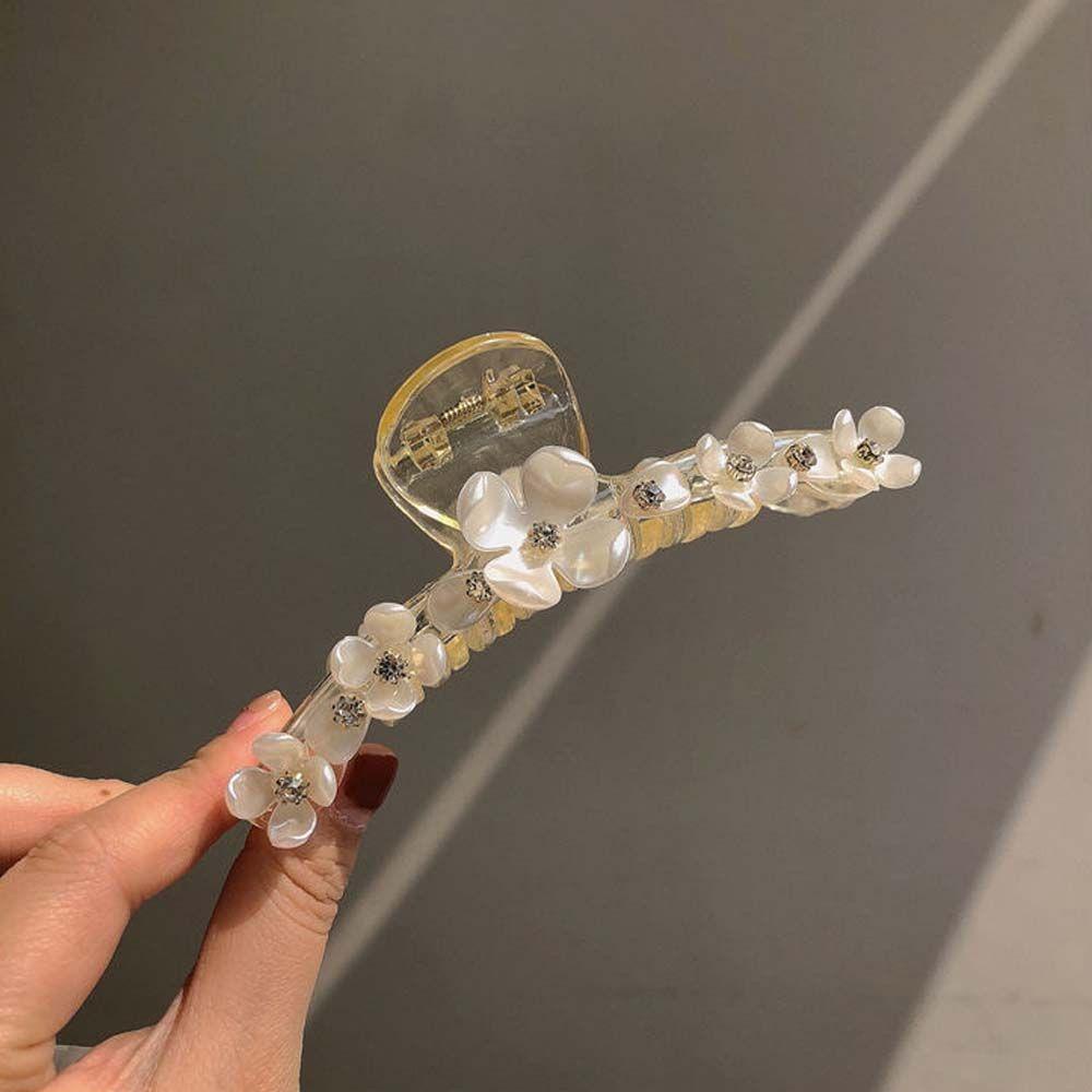 IVORY Kẹp Tóc Hình Vỏ Sò Đính Đá Thiết Kế Đơn Giản Dễ Phối Đồ Cho Nữ