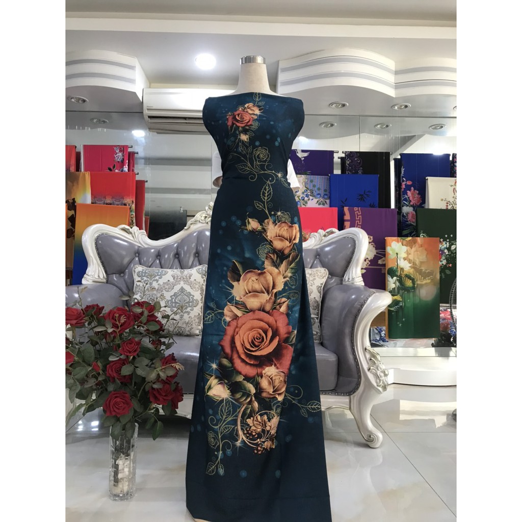 VẢI ÁO DÀI HOA HỒNG BÊN NGỰC TRÁI ĐẸP KÌ LẠ CÓ ẢNH THẬT(HOT)