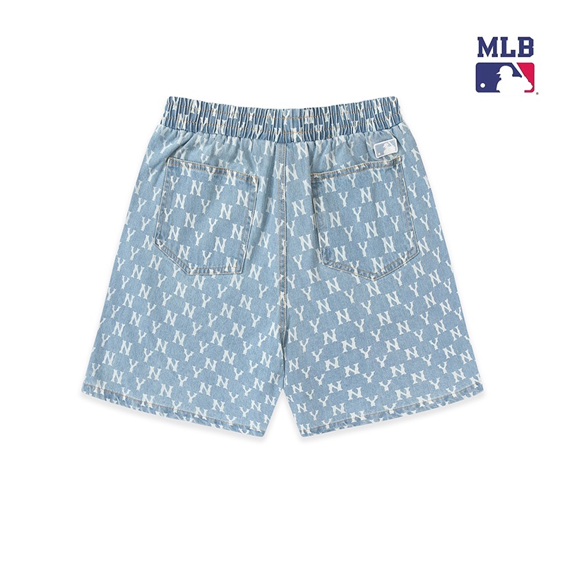 ❤❀  ❤ Quần Short Cotton Dáng Rộng Thêu Chữ MLB NY Thời Trang Đường Phố Mới Unisex