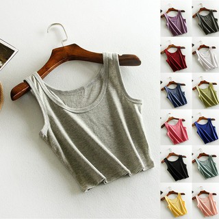 Áo ba lỗ crop top trơn màu xinh xắn