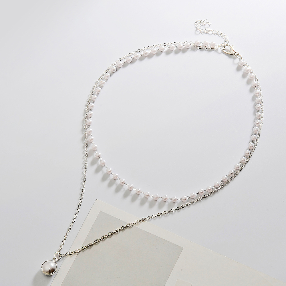 ✨ 【✅COD】 ✨Vòng Cổ Choker Hai Lớp Đính Hạt Ngọc Trai Đơn Giản Thời Trang