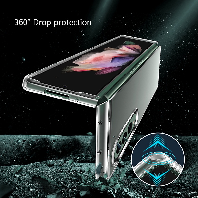 Samsung Galaxy Z Fold 3 Hard Case Clear Acrylic Ultra Slim Transparent Case Covers