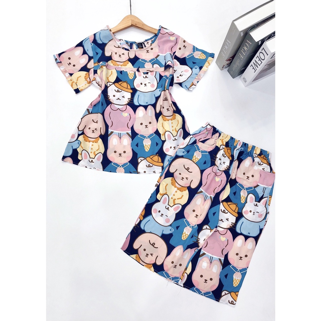 Đồ bộ tole nữ, bộ lanh lửng tay ngắn VNXK Shop5sao (43-75kg)