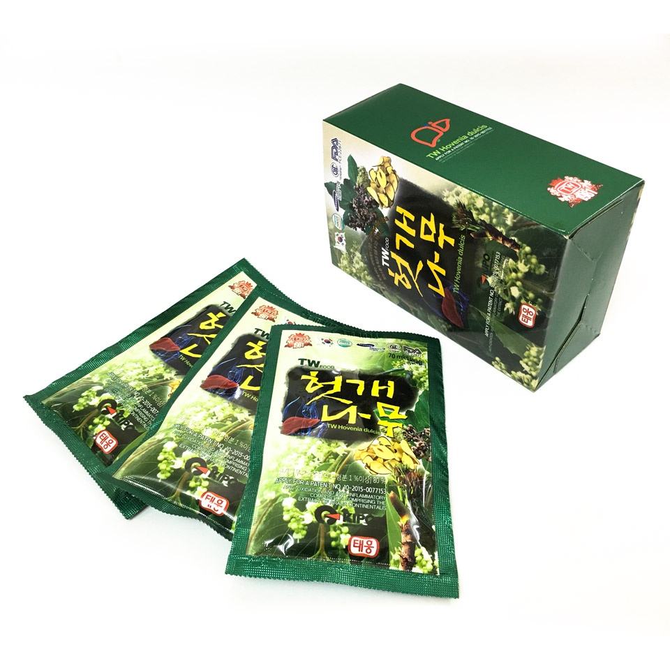 Nước bổ gan hàn quốc Taewoong Food, Hovenia chính hãng - hộp 30 gói