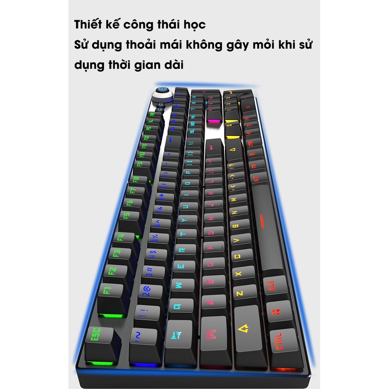 Bàn phím cơ Gaming Leaven K990 - LED RGB - chống nước - chống bụi - Blue Switch