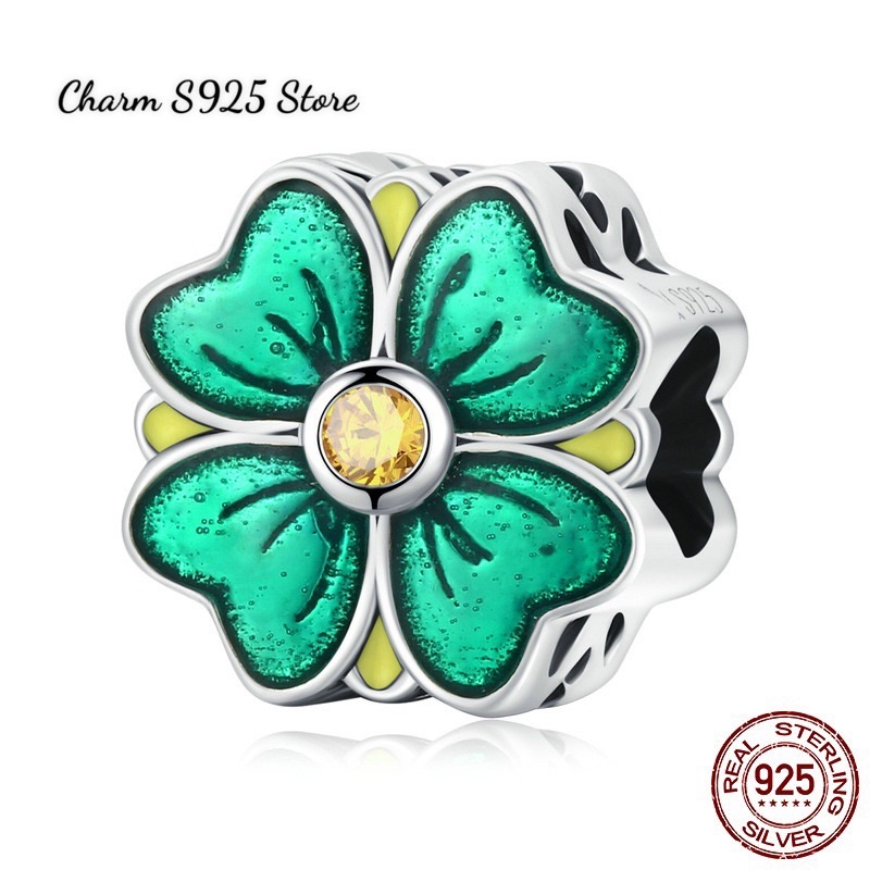 CHARM  CỎ 4 LÁ BẠC S925 HÀNG CAO CẤP CHÍNH HÃNG