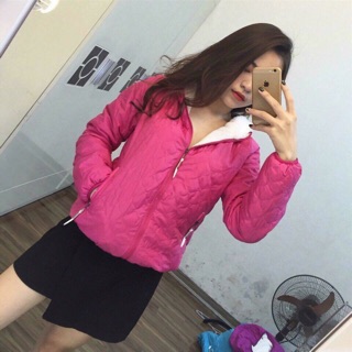 Áo phao trần trám lót lông uni hàng vnxk