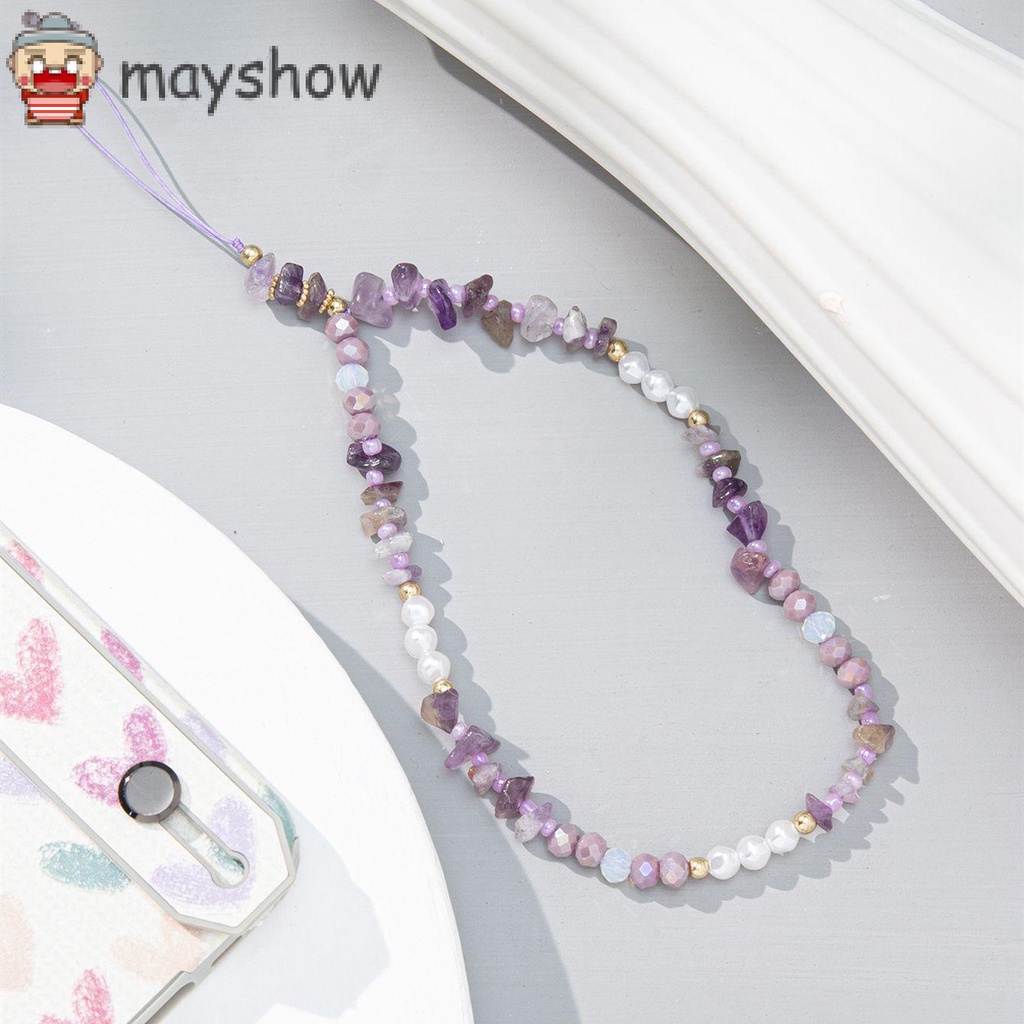 MAYSHOW Fashion Cellphone Strap Jewelry Mobile Phone Lanyard Mobile Phone Chain Anti-Lost Pearl Trendy Women Girls Beaded|Lanyard