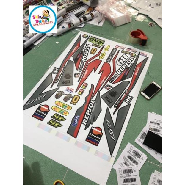 Tem rời winner repsol decal nhám sản phẩm y hình 100%