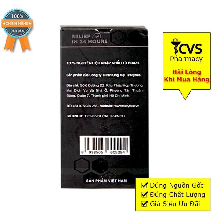 VIÊN UỐNG KEO ONG XANH PROPOLIS TRACYBEE – Giảm Viêm Họng (Lọ 30 viên)