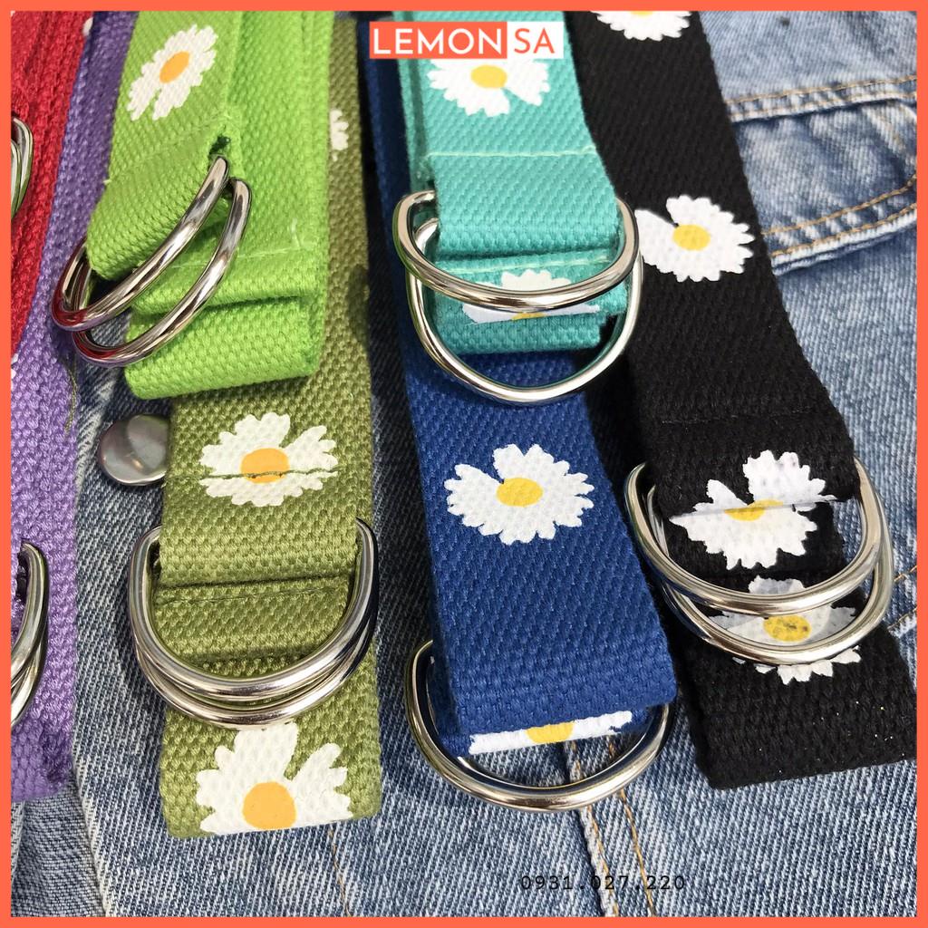 Thắt lưng hoa cúc dây lưng thời trang vải canvas Daisy Canvas Belt - Mã TL001
