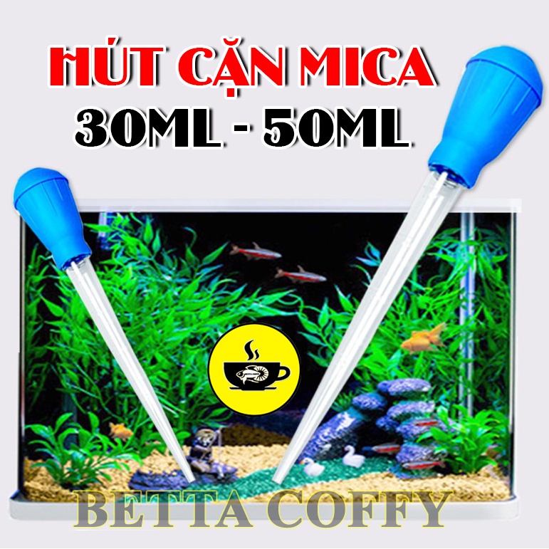 Cây bóp hút phân cá, ống hút cặn hồ cá nhựa mica cho cá ăn artemia