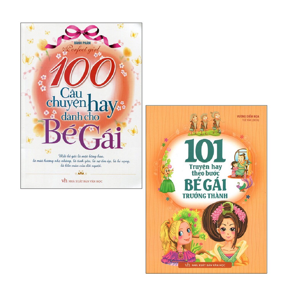 Sách Minh Long - Combo 100 Câu Chuyện Hay Dành Cho Bé Gái + 101 Truyện Hay Theo Bước Bé Gái Trưởng Thành ( 2 cuốn )