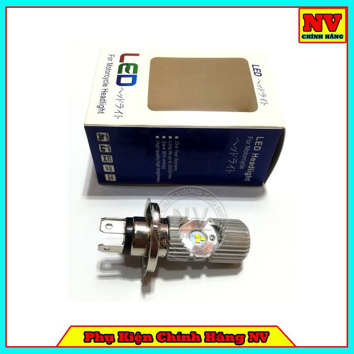 Đèn Pha Xe Máy Chân H4 Ánh Sáng Trắng Siêu Sáng