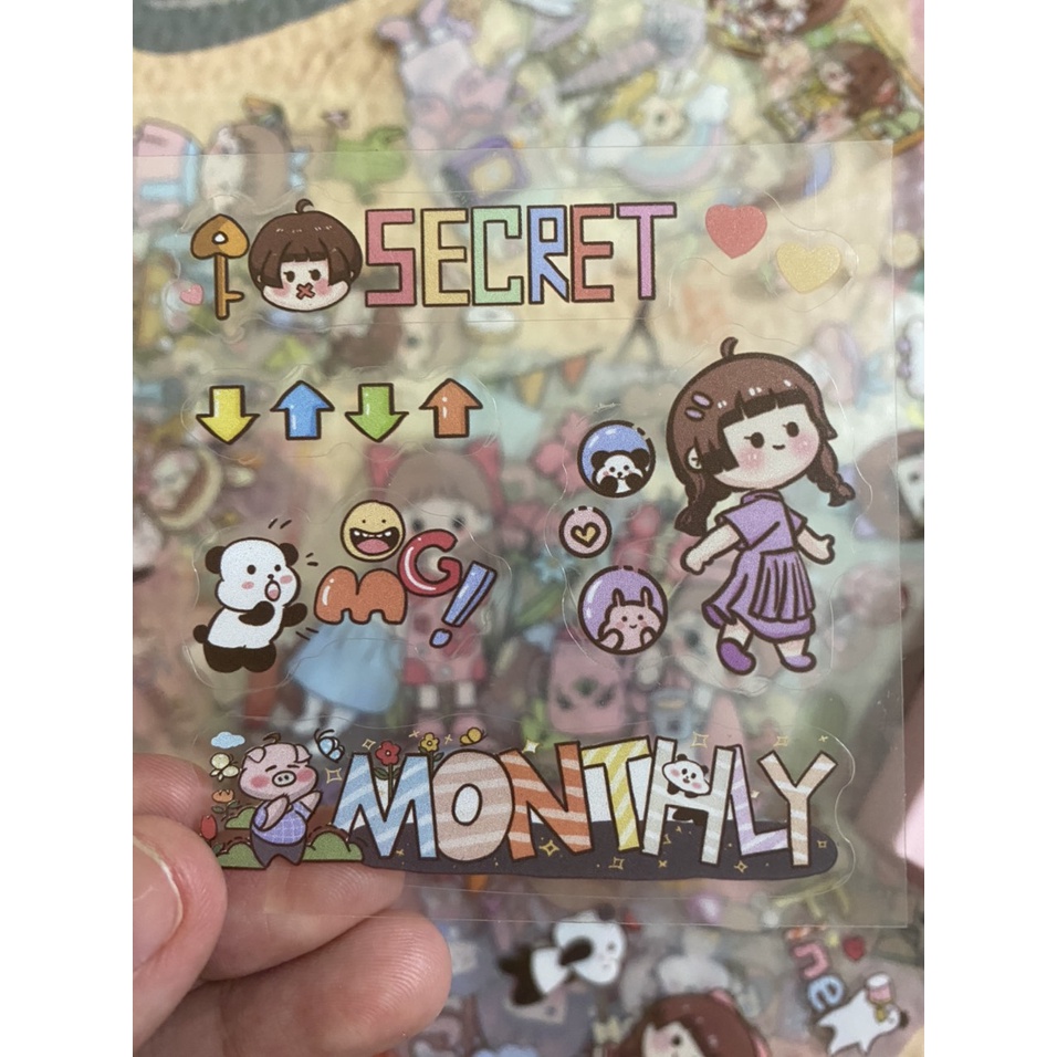combo 5 sticker bóc dán thông minh cho bé khám phá, sticker dán cốc điện thoại sổ máy tính.... rất dễ thương