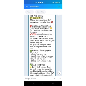 Gel Vệ Sinh Canesbalance Vaginal Gel