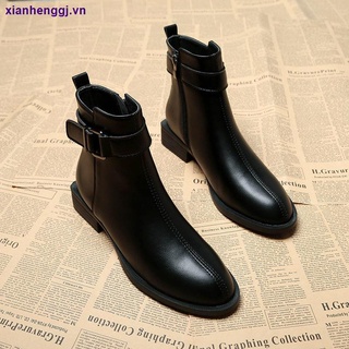 Giày bốt Martin cổ thấp đế bằng thời trang thu đông cho nữ size 35-43 41 42