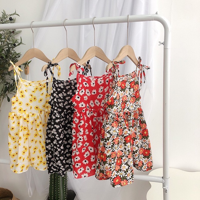 🌿 SIÊU MÁT-SIÊU XINH-GIÁ SIÊU RẺ 🌿 Váy 2 dây vải đũi cho bé