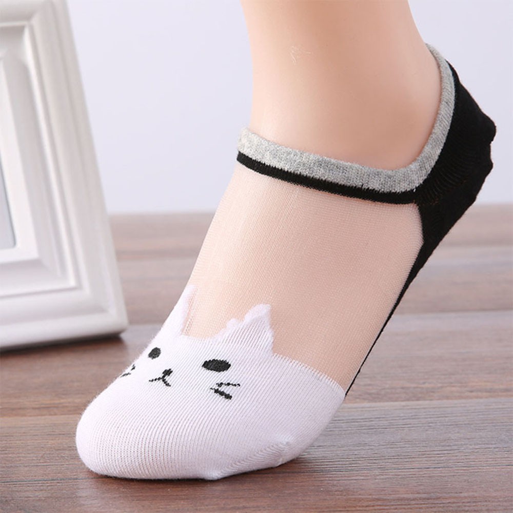 Tất cổ ngắn họa tiết chú mèo cực dễ thương