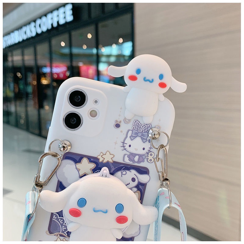 For Reno 10 Pro+ OPPO A58 A38 A98 A18 A78 A17 A17K A96 A76 A16 A95 A74 A94 A54 A15S A93 A53 A52 A92 A91 A31 A5 A9 2020 A5S A7 A12 F11 F9 Ốp Điện Thoại Silicone In Hình Cinnamoroll Có Gương Cho