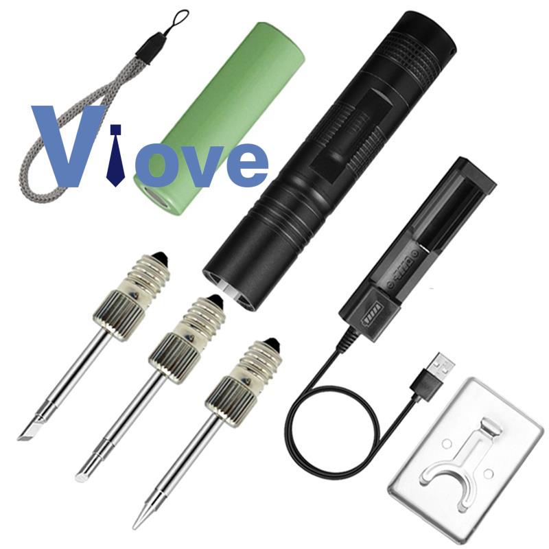 Mỏ Hàn Điện Không Dây E10 Pin 18650 Có Đèn LED