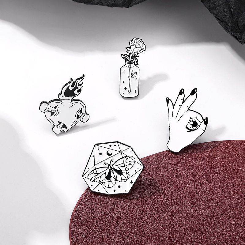 Ghim cài áo QIHE JEWELRY nhiều kiểu dáng tùy chọn phong cách punk thời trang