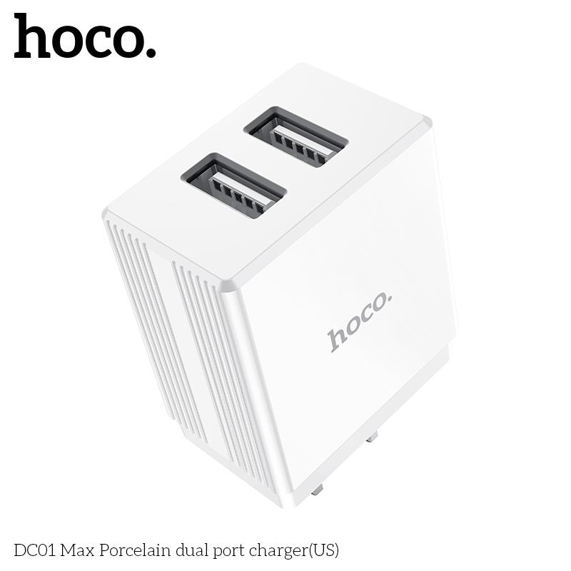 Củ Sạc Điện Thoại Chính Hãng Hoco DC Sạc Nhanh 2.4A Lên Pin Nhanh Siêu Bền, Chống Cháy, Ổn Định Dòng Điện- BH 12 tháng