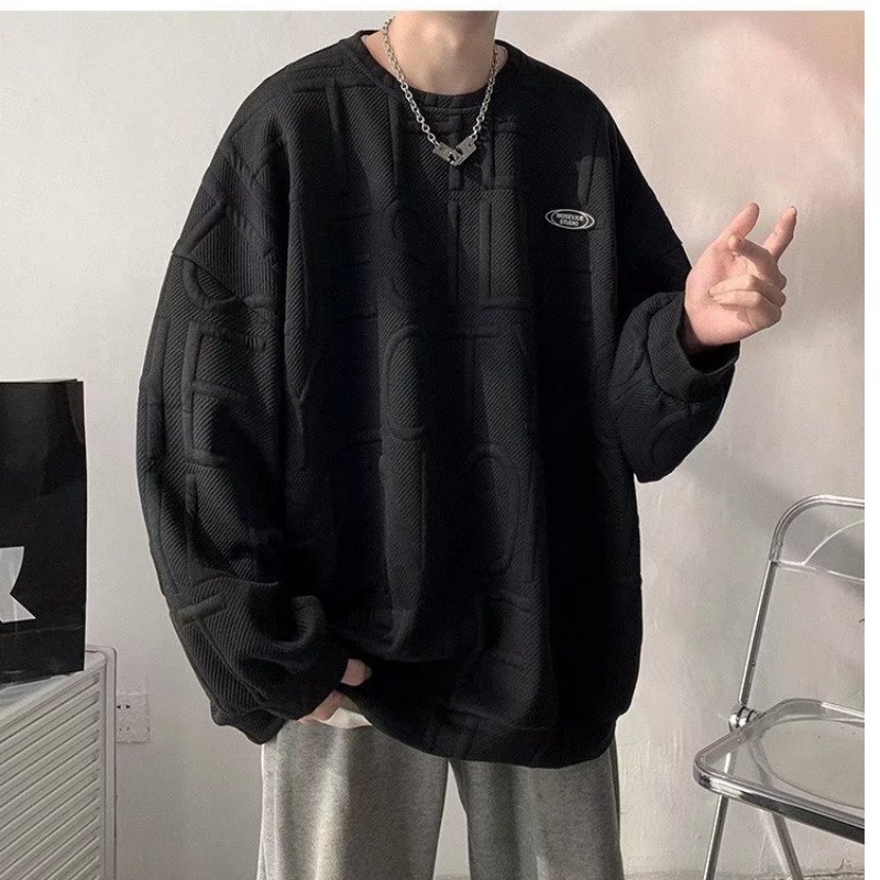 ✦AFFLIGA✦ Áo Sweater Cổ Tròn Không Mũ Trùm Kiểu Hàn Quốc Thời Trang Xuân Thu 3 Màu Tùy Chọn
