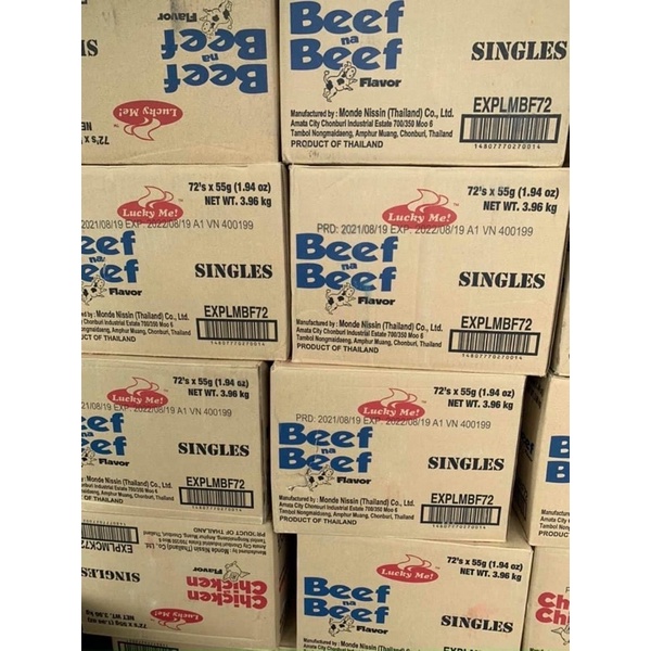 Lốc 4 gói mì Lucky Me Hương Bò/ Hương Gà 55g/gói | BigBuy360 - bigbuy360.vn