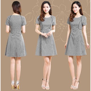 {Thời trang thiết kế} -Đầm kẻ karo DV5159 Hàn quốc sang trọng quý phái- váy đầm, áo sơ mi mẫu đẹp 2018-2019
