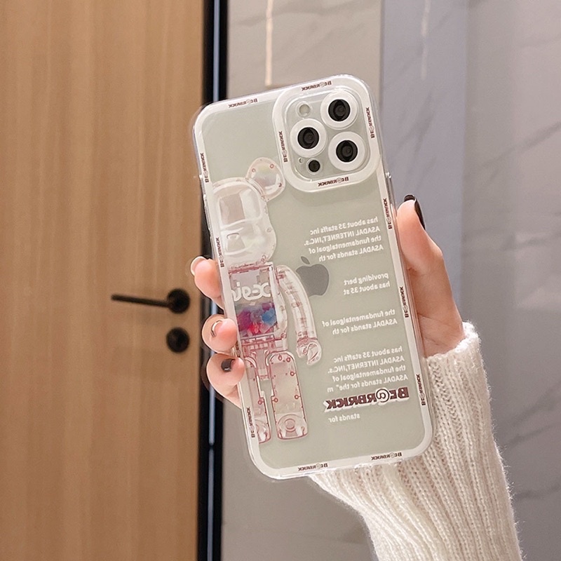 (SIÊU RẺ) Ốp lưng iphone bearbrick viền trắng bảo vệ cam 7plus/8/8plus/x/xr/xs/11/12/13/pro/max/plus/promax