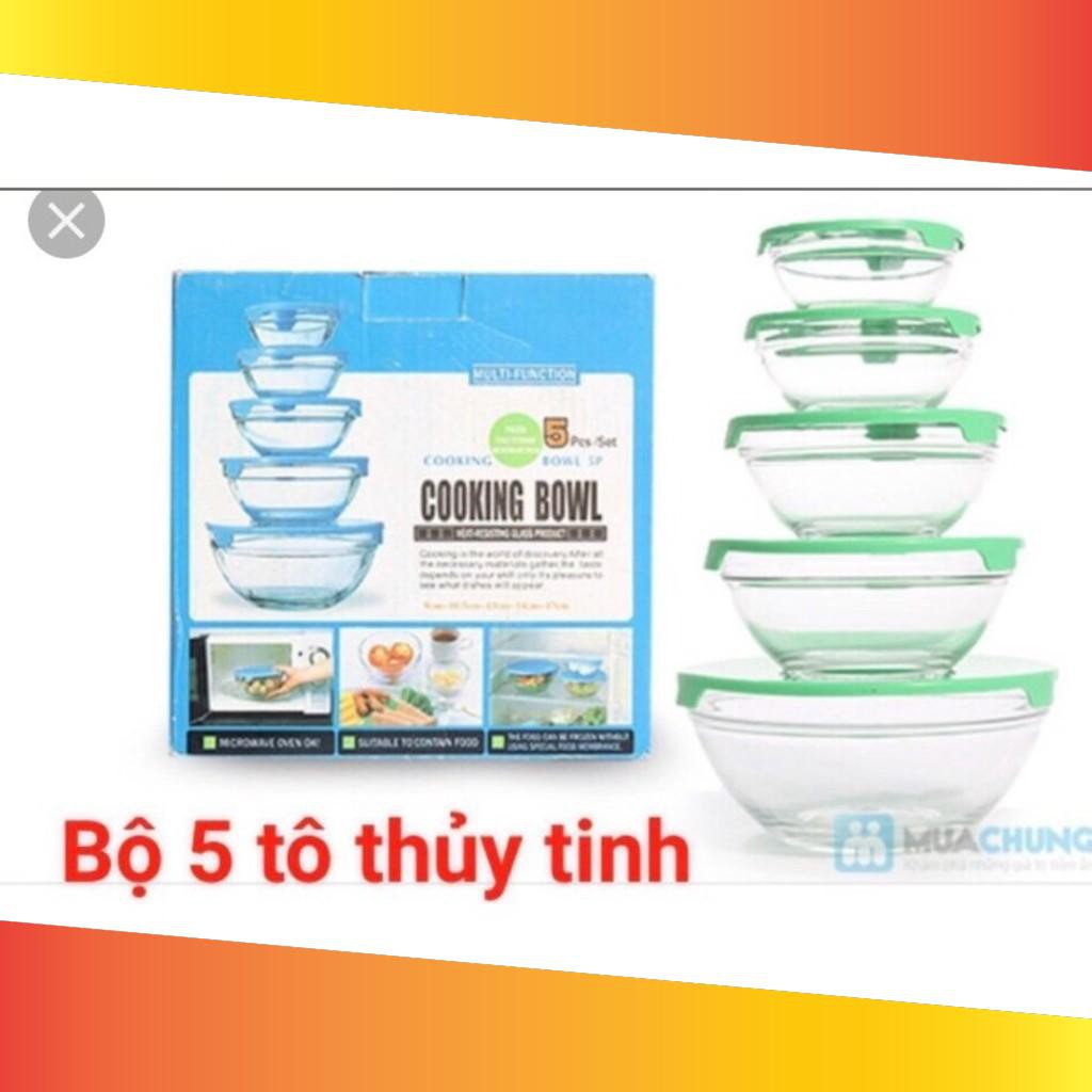  bộ tô thủy tinh 5 cái có nắp 