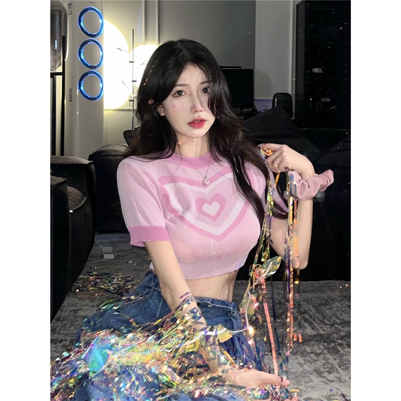 Cocory vn Áo Thun Dệt Kim Tay Ngắn Dáng Ôm Quyến Rũ Thời Trang Mùa Hè Cho Nữ Có 3 Màu Sắc