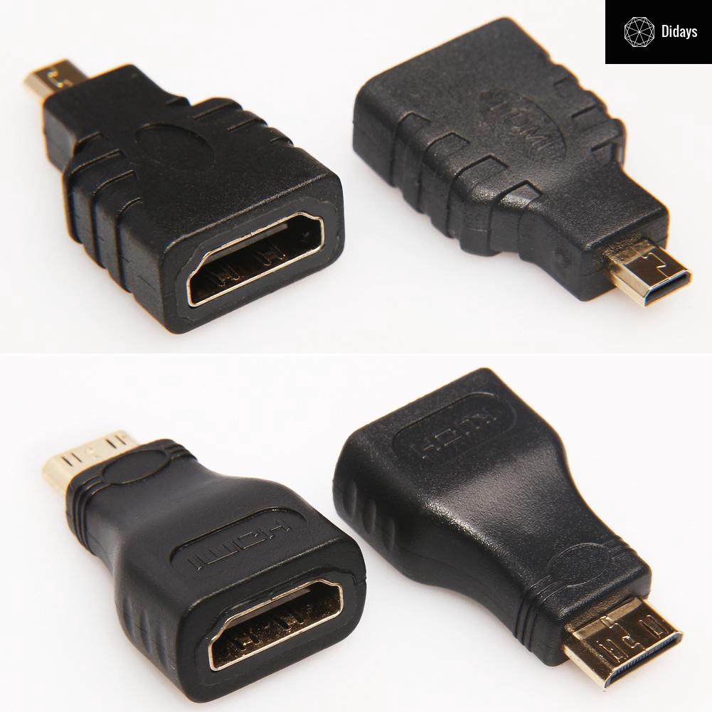 Dây Cáp Hdmi Tốc Độ Cao 0.5m / 1.5m + Đầu Chuyển Đổi Hdmi + Đầu Chuyển Đổi Mini Hdmi