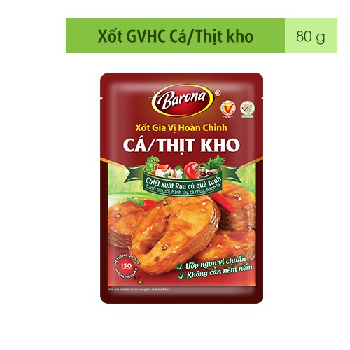 Xốt Gia Vị Hoàn Chỉnh BARONA Cá/Thịt Kho 80g