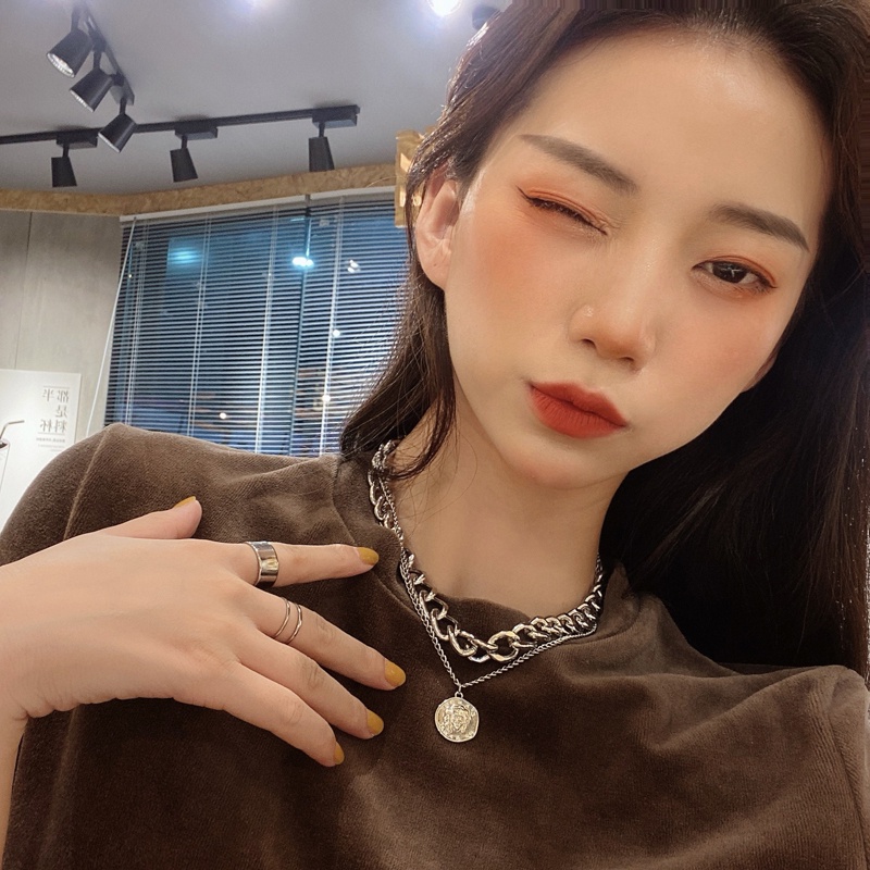 Vòng cổ Hai Lớp Phong Cách Âu Mỹ Cá Tính Dành Cho Nữ