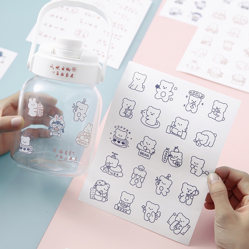 Sticker cute Creamy trong suốt không thấm nước trang trí sổ tay, bút, laptop - ST01