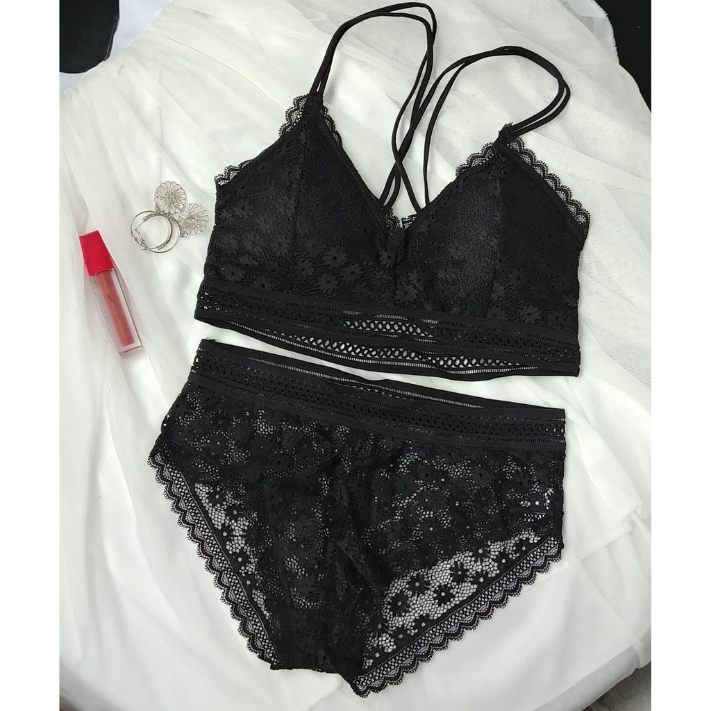 SET BRALETTE DAISY KIỂU PHÁP DÂY ĐAN CHÉO