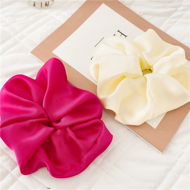 Scrunchie Cột Tóc Bản Lớn XXL GIant Vải Bóng Nhiều Màu Tươi Sáng