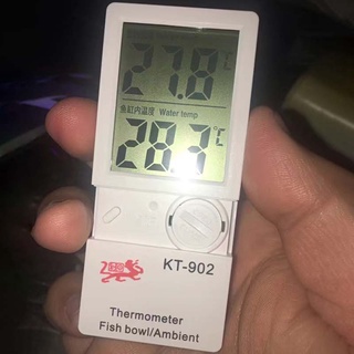 AQUARZOO Aquarium Induction Digital Dual-display Thermometer Fish Tank Thermometer with Large LCD Display Stick-on Tank Temperature Sensor