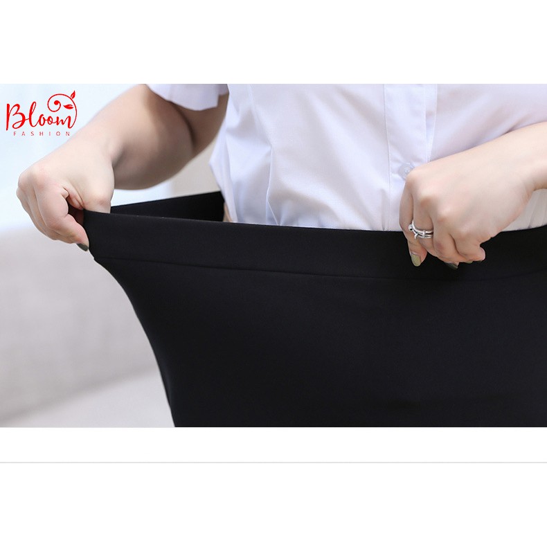 Chân váy bigsize công sở Chân váy bút chì đen ôm suông xẻ tà sau | Chất Umi HQ Hàng VNXK | Tặng dây buộc tóc Scrunchies | BigBuy360 - bigbuy360.vn