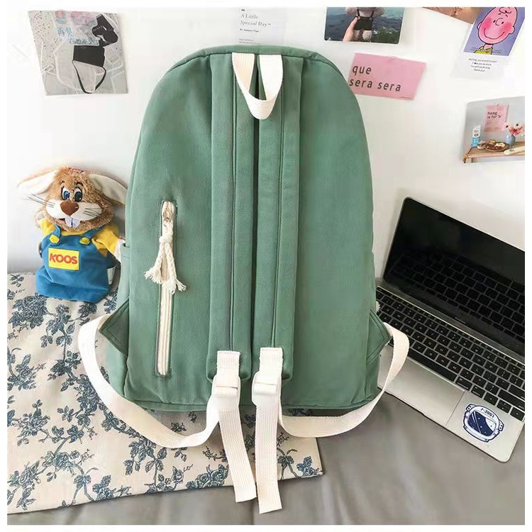 Ba Lô Đi Học Vải canvas Cỡ Lớn Kiểu Nhật Hàn Xinh Xắn Cho Nữ Sinh