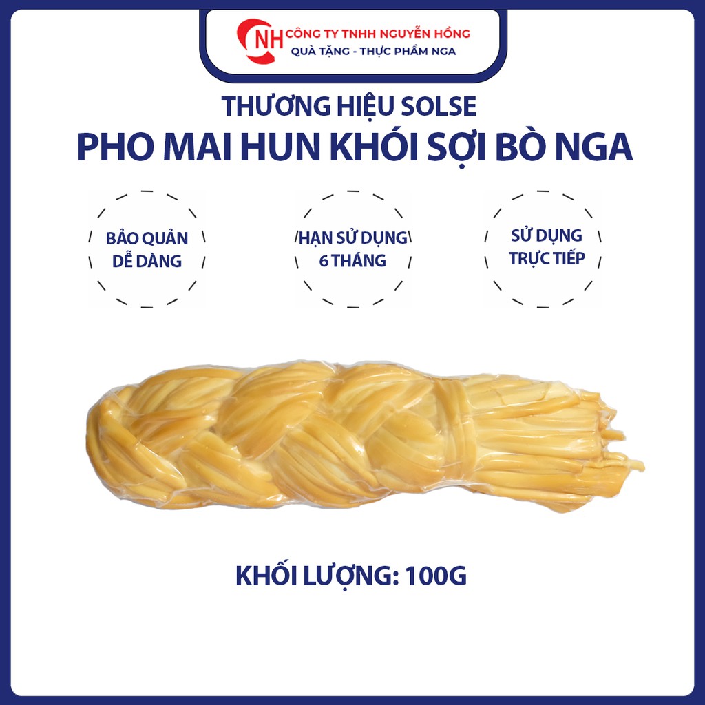 Phô Mai Sợi Xông Khói Solse Bò 100g, Phô Mai Kéo Sợi Hun Khói Đồ Nga Nguyễn Hồng