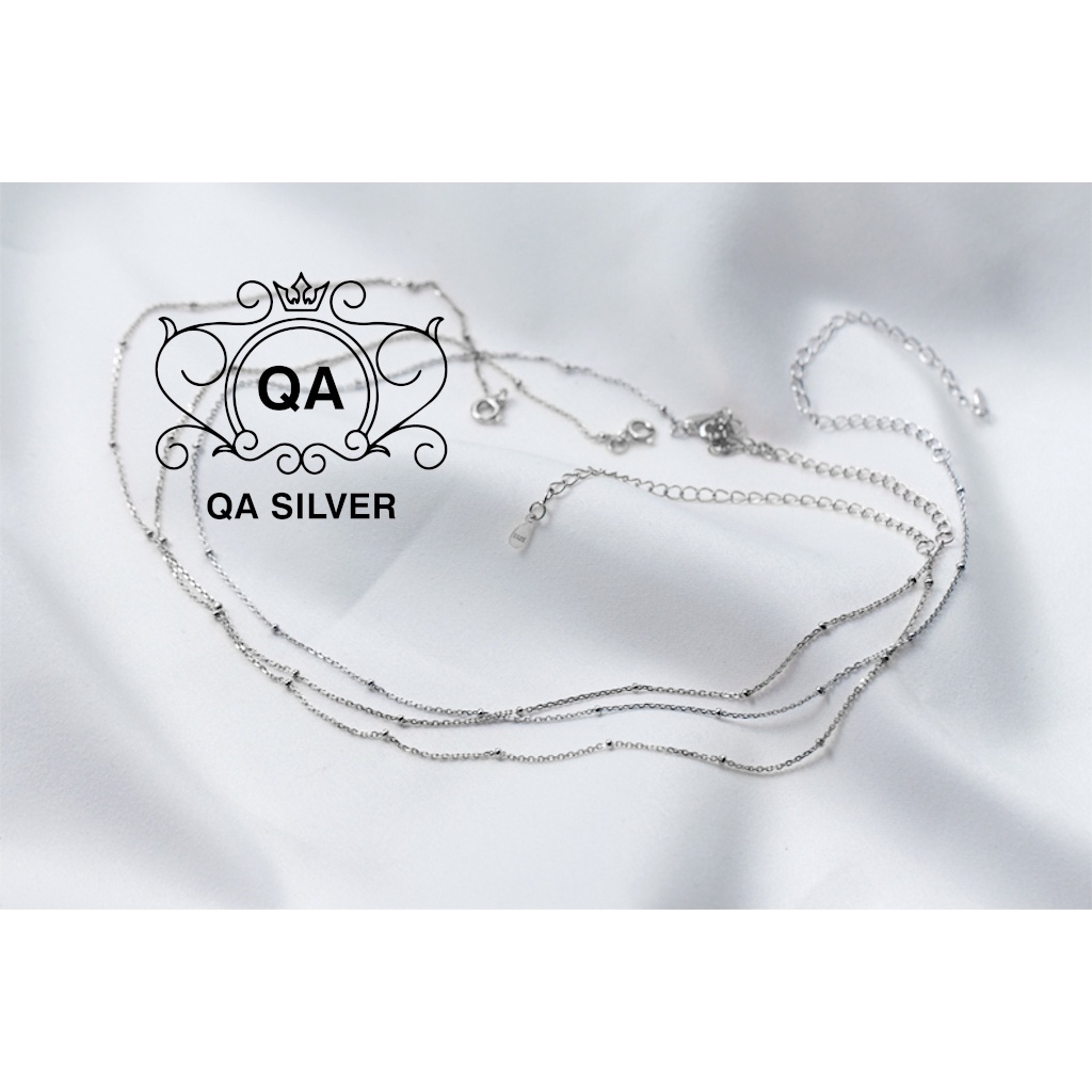 Vòng cổ choker bạc 925 hạt bi dây chuyền nữ sợi trơn tối giản S925 MINIMAL Silver Necklace QA SILVER NE190901