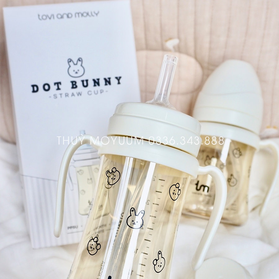 Bình hút Tovi and Molly , Bình hút Thỏ 180ml/280ml Hàn Quốc chính hãng