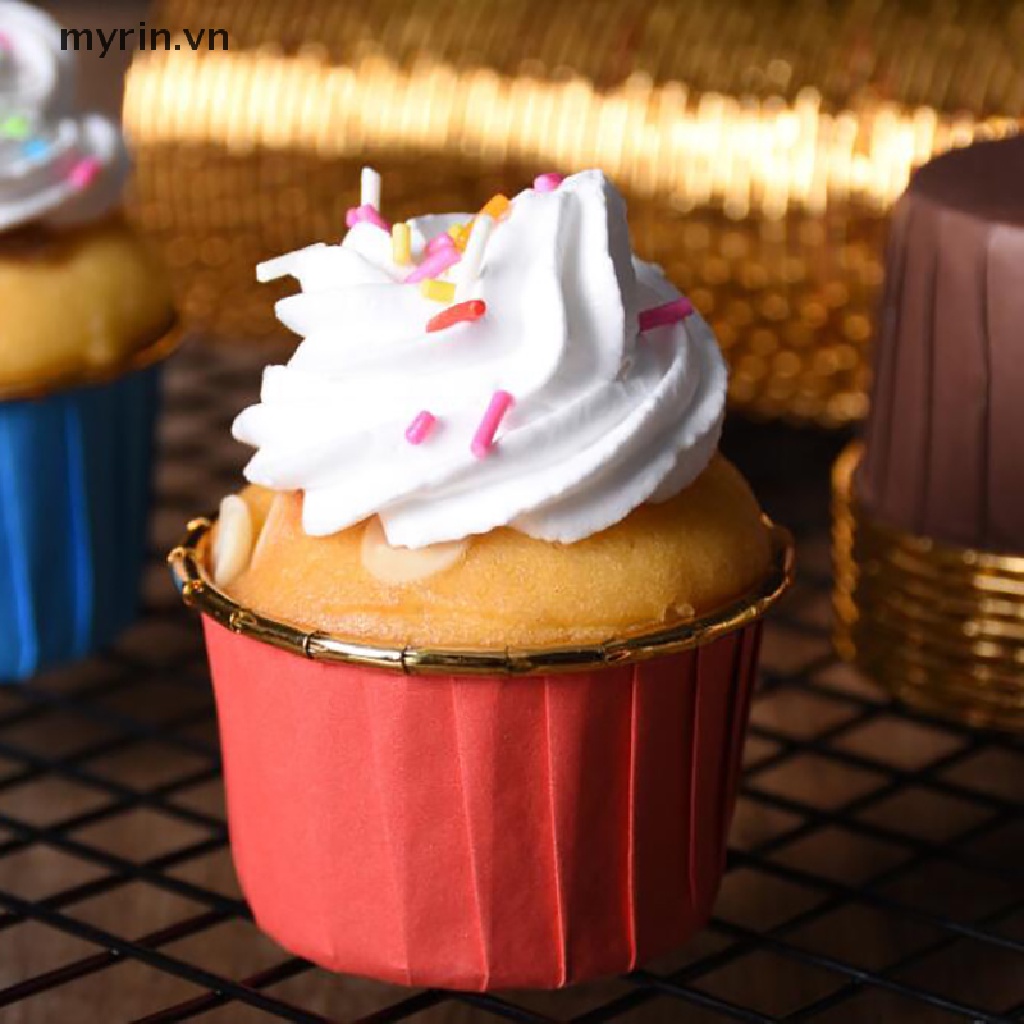 Set 50 CốC GiấY BạC NhiềU MàU 5039 Chuyên DụNg LàM BáNh Cupcake