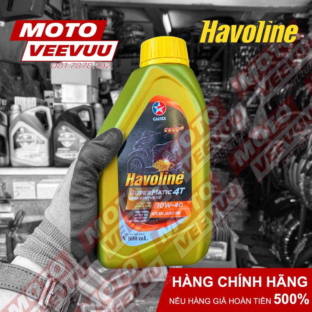 Dầu nhớt xe tay ga Caltex Havoline SuperMatic 4T Semi 10W40 800ml