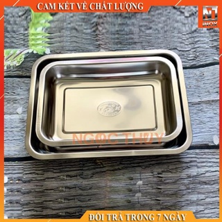 Khay inox chữ nhật sâu nhiều size - mâm inox chữ nhật đủ size