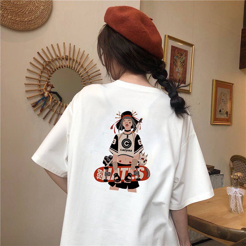 Áo thun nữ tay lỡ form rộng phong cách Nhật Bản đẹp độc lạ vải dày mịn 2020T1629