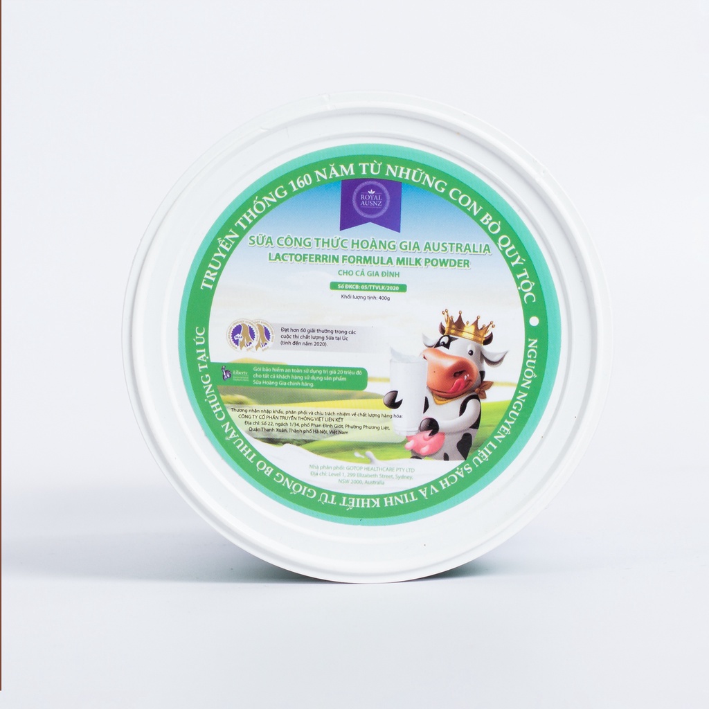 Sữa Bột Hoàng Gia Úc Lactoferrin Formula Milk Powder Tăng Cường Miễn Dịch Và Sức Đề Kháng Vượt Trội 400g